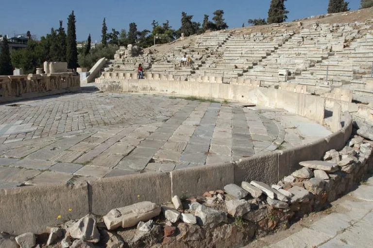 Was the theater of Dionysus a proscenium?