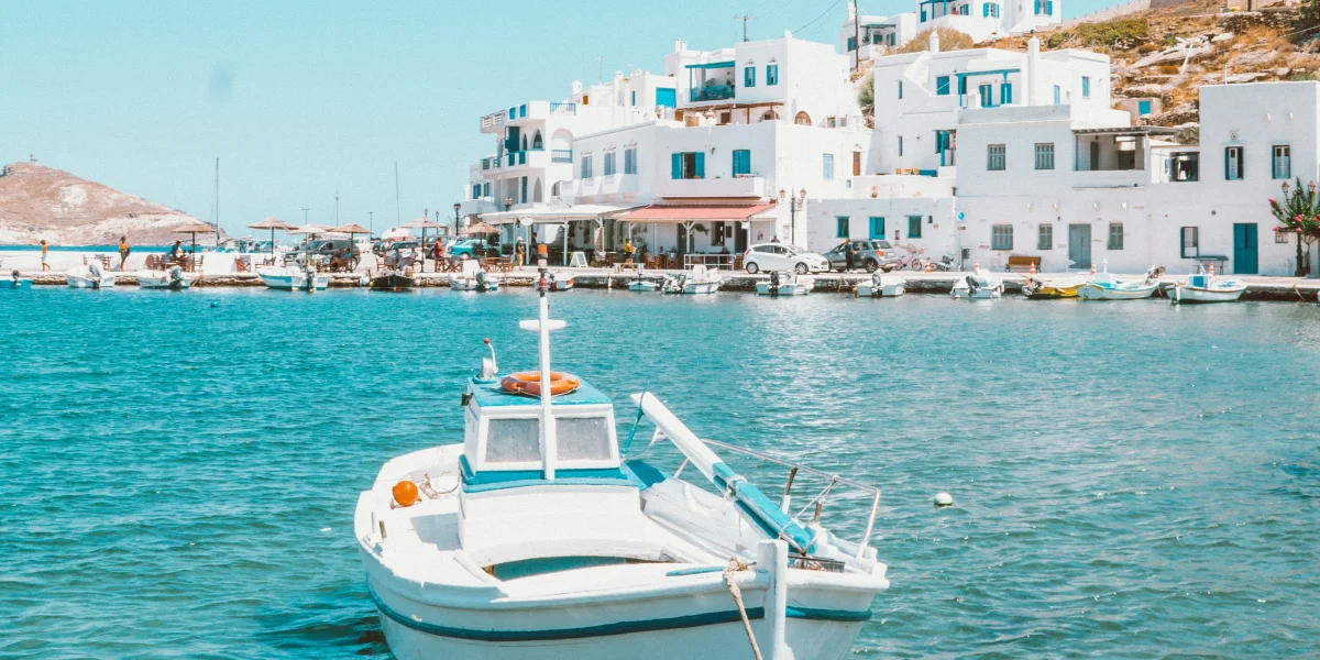 white boat in greece