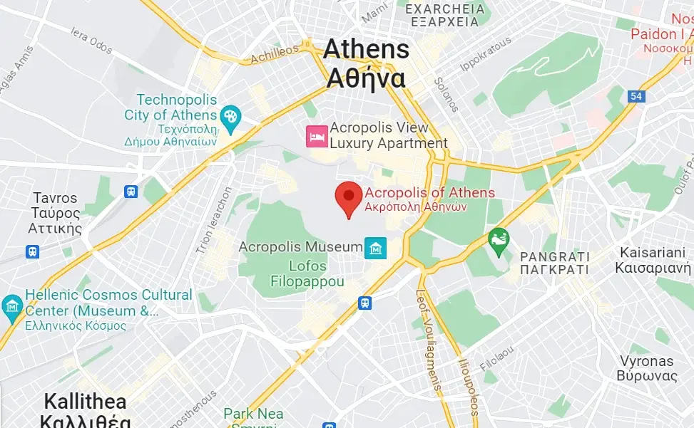 location map of the acropolis