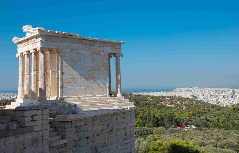 Views of athens from the temple of athena nike