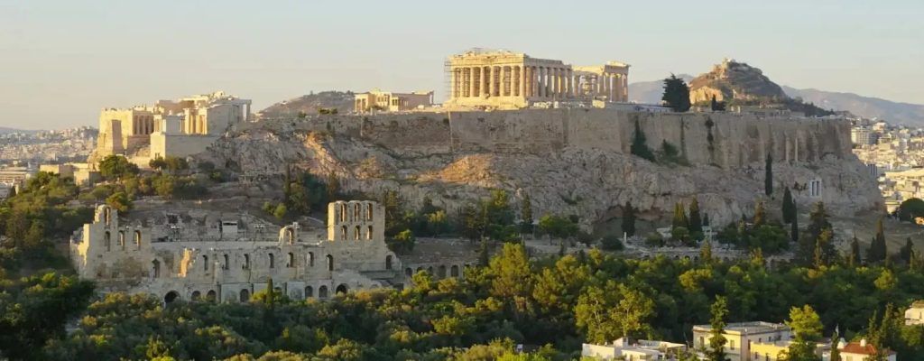 Map of the different entrances to the Acropolis