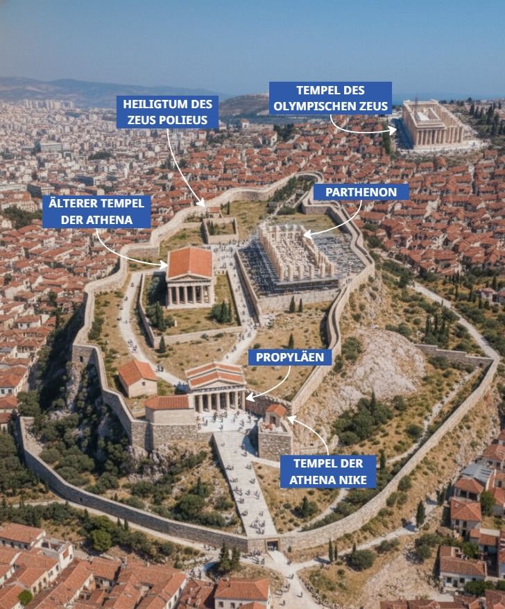 Akropolis-Karte mit der ursprünglichen Ansicht