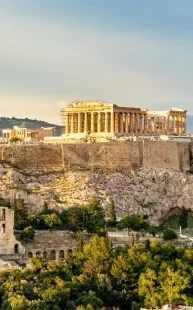 acropolis parthenon at sunset